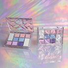 Profusion Cosmetics 10-shade eye palette with a variety of colorful eyeshadow shades displayed on the palette.