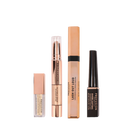 Profusion Cosmetics Crimson Festive Eyes 4-piece eye set with colorful eyeshadows and applicators, perfect for festive looks.