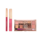 Profusion Cosmetics Crimson Star Struck 4-piece eye and face set with eye shadows, blush, and highlighter in vibrant shades.