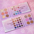 Profusion Cosmetics Frosted Snow Sparkle 52-shade face and eye palette with shimmering eyeshadows and face highlighters.