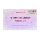 Profusion Cosmetics Frosted Snow Sparkle 52-shade face and eye palette with shimmering eyeshadows and face highlighters.