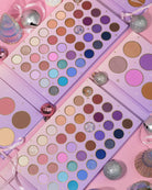 Profusion Cosmetics Frosted Snow Sparkle 52-shade face and eye palette with shimmering eyeshadows and face highlighters.