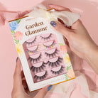 Eye with Petal Perfect Garden Glamour faux mink lash set by Profusion Cosmetics, showcasing full, fluttery false lashes.