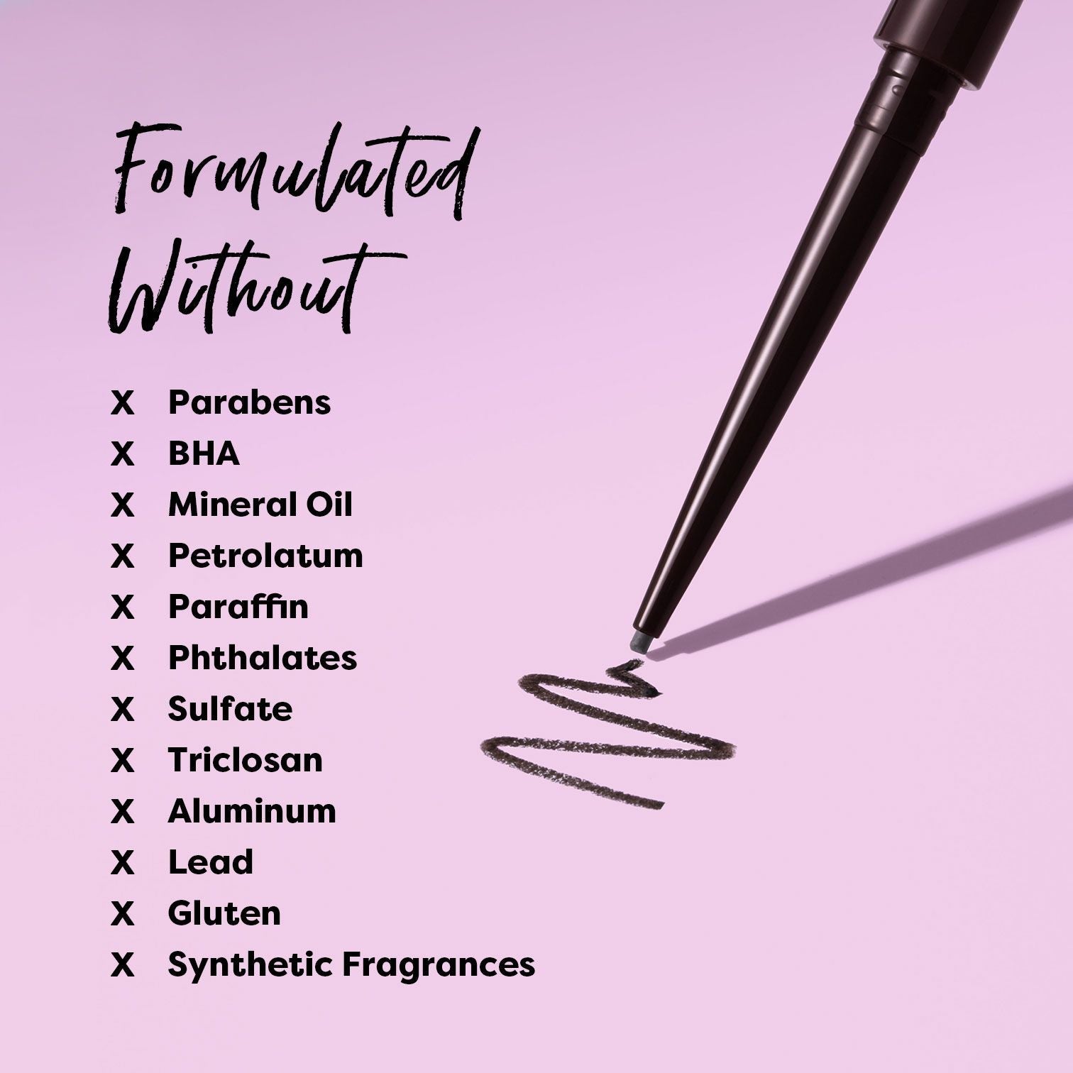 Profusion Cosmetics Seamless Strokes Precision Gel Eyeliner in Dark Roast, close-up of the dark brown gel eyeliner pencil for eye makeup.