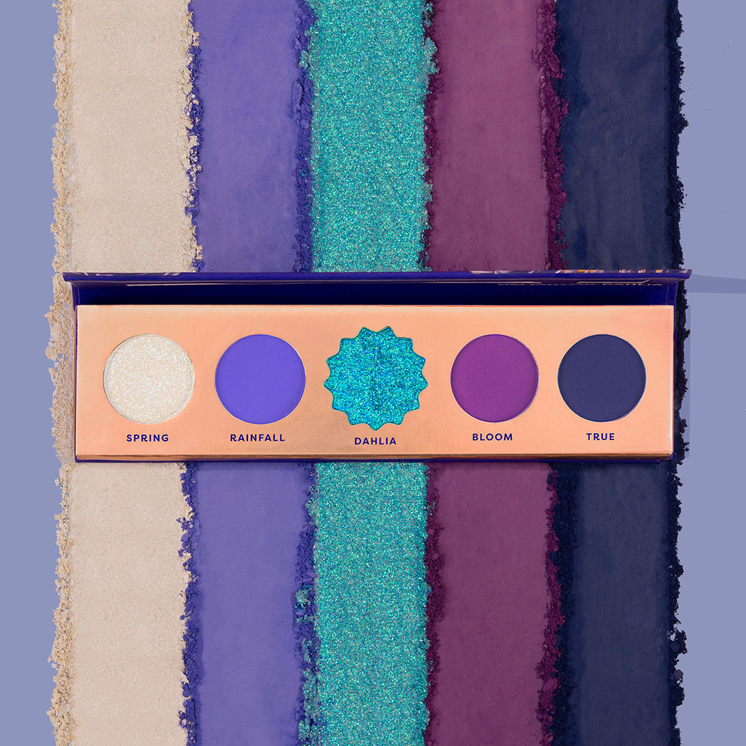 Profusion Cosmetics Blooming Hues 5-shade eye palette with romantic rose tones and soft, blendable eyeshadow shades.