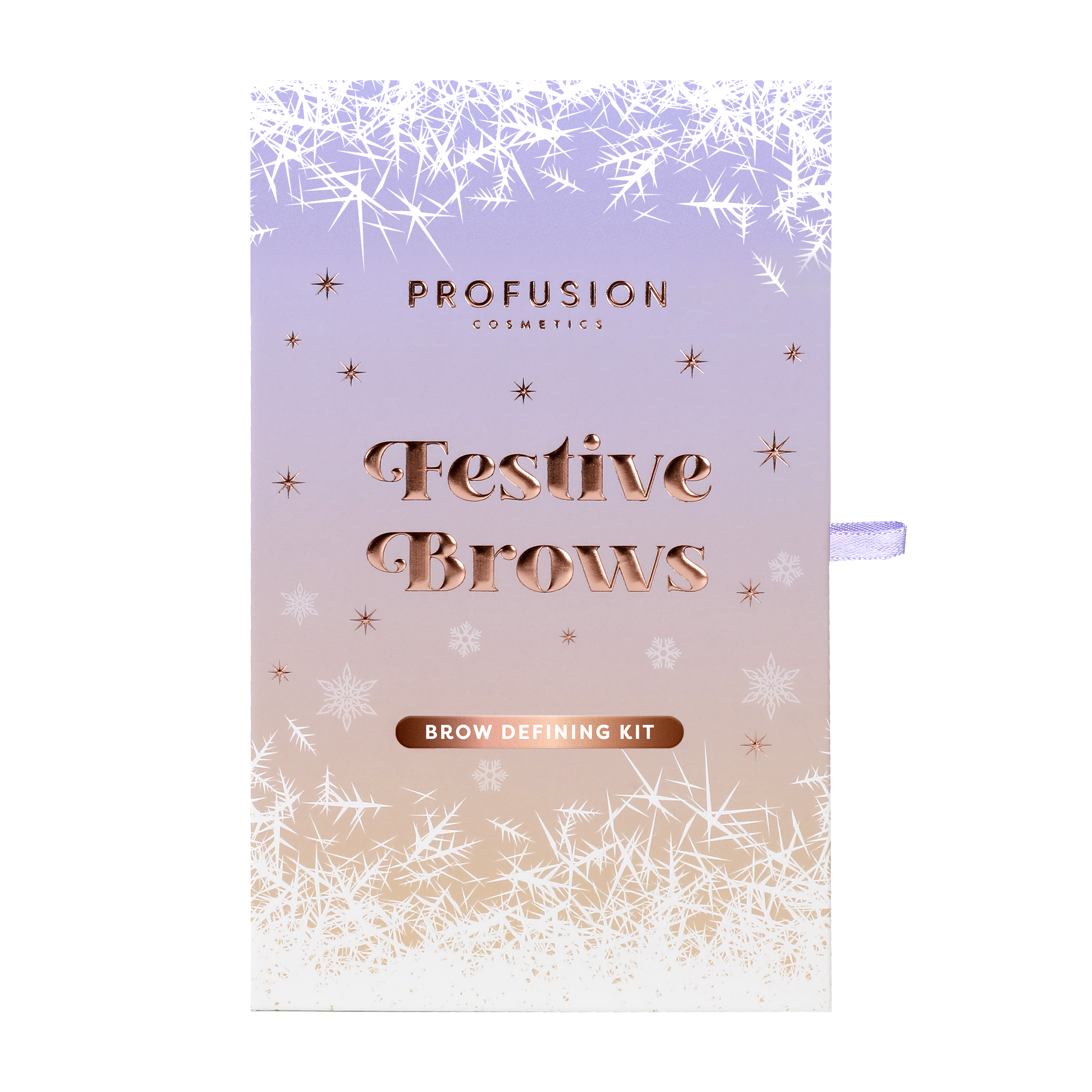 Profusion Cosmetics Frosted Snow Sparkle Festive Brows Defining Kit with eyebrow powders and brushes for a holiday-ready look