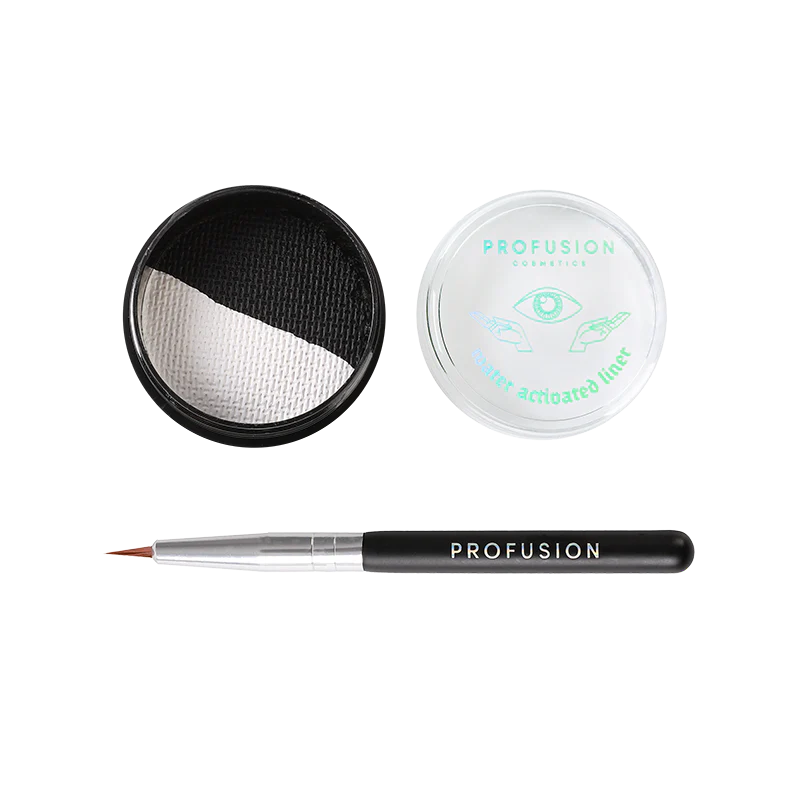 Profusion Cosmetics Haunting Rituals water-activated eye liner duo with blood-red and dark shades for bold eye makeup.
