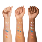 Bright Lights neon and pastel graphic eyeliners by Profusion Cosmetics, vibrant blue eye makeup with colorful liner designs.