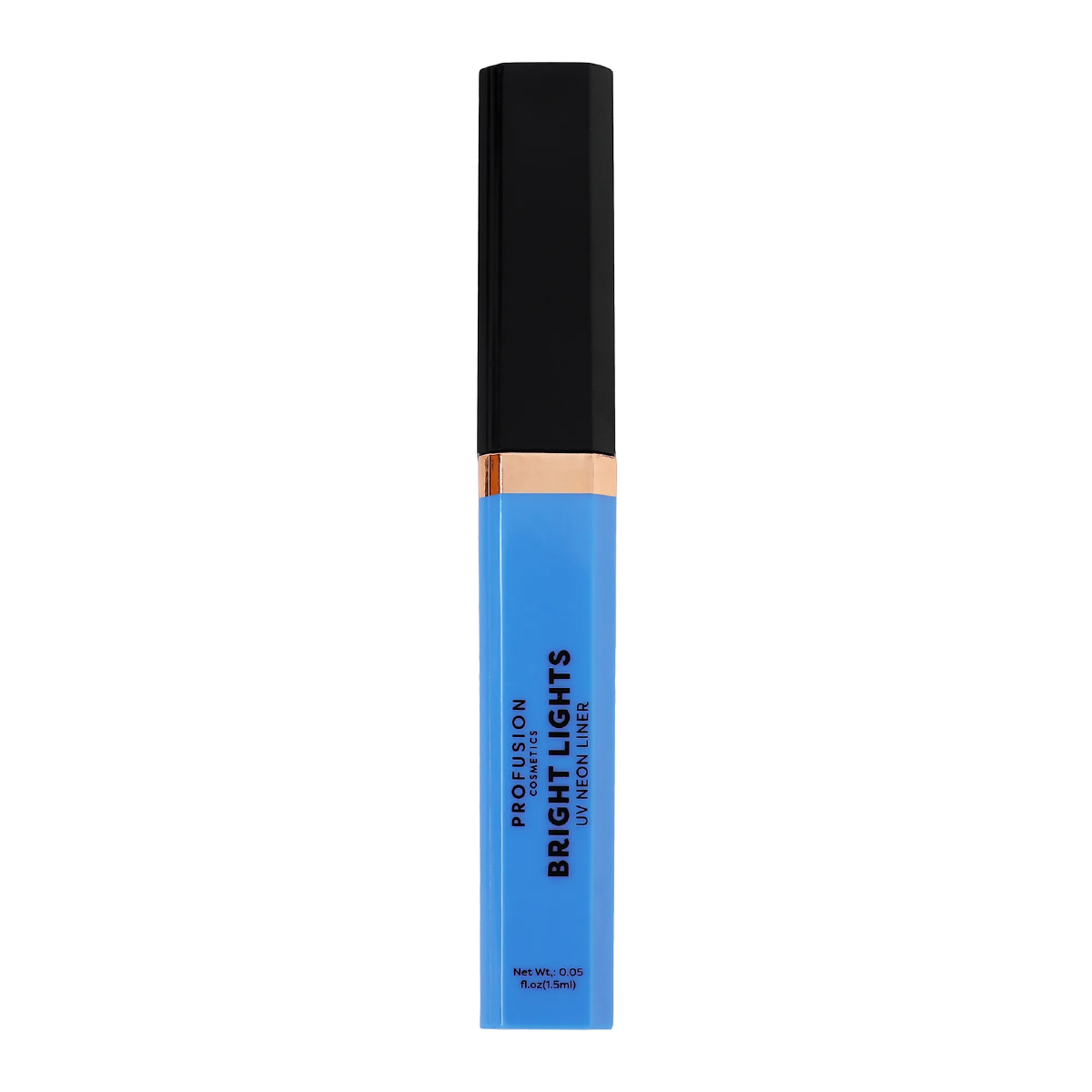 Bright Lights neon and pastel graphic liners by Profusion Cosmetics applied around eyes with bold blue and vibrant color accents.