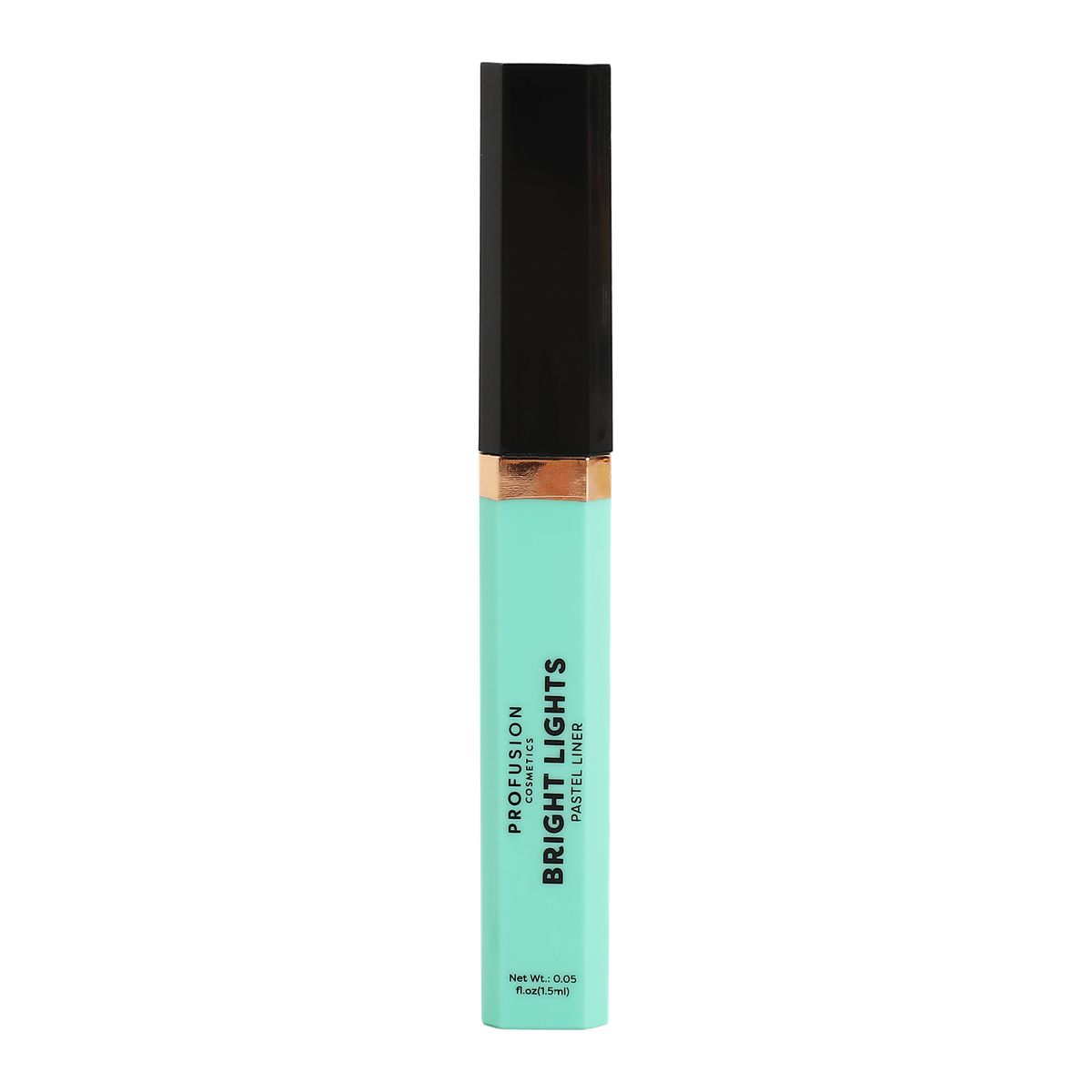 Bright Lights neon and pastel graphic eyeliner set by Profusion Cosmetics, featuring vibrant blue eye makeup with bold lines and colors.