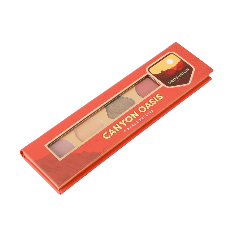 Profusion Cosmetics Blooming Beauty 5-shade eyeshadow palette featuring vibrant colors and natural eye makeup looks.
