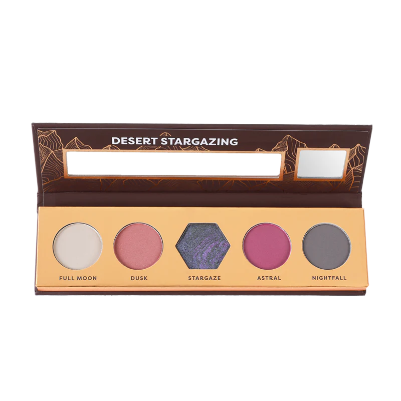 Profusion Cosmetics Blooming Beauty eyeshadow palette with five shades in Canyon Oasis for natural and vibrant eye looks.