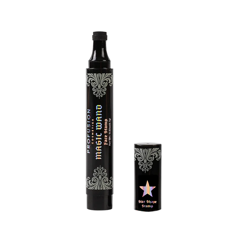 Profusion Cosmetics Magic Wand Face Stamp for eyes, featuring dark moon design, used for creating eye makeup looks.