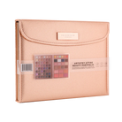 Profusion Cosmetics Artistry Attire 72-piece eyeshadow palette with diverse shades in a sleek beauty portfolio.