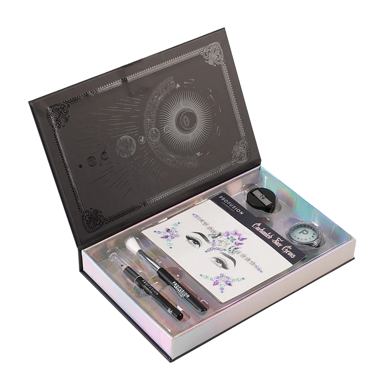 Eyeshadow palette from Profusion Cosmetics' Enchanted Forest 5-piece makeup look book, featuring vibrant forest-inspired eye makeup shades.