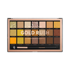 Profusion Cosmetics Gold Rush eyeshadow palette with shimmering gold and neutral shades for versatile eye makeup looks.