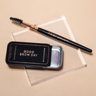 Profusion Cosmetics Good Brow Day Sculpting Brow Wax applied on eyebrows, enhancing shape and definition for natural-looking brows.