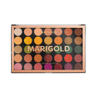 Profusion Cosmetics eyeshadow in Marigold with warm orange and gold tones, displayed on a neutral background.