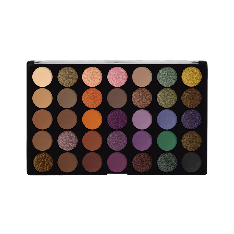 Profusion Cosmetics Paradise eyeshadow palette with vibrant, colorful eye makeup shades displayed on the product.