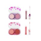 Profusion Cosmetics Share Tea 4-piece eyeshadow duo and eyeliner set with shades and applicators on a neutral background.