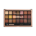 Profusion Cosmetics Siennas eyeshadow palette with warm earthy shades and detailed eye makeup look.
