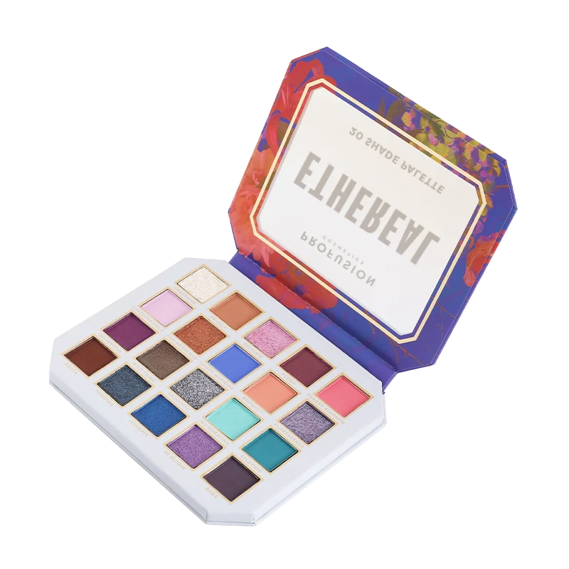 Profusion Cosmetics Superbloom Ethereal 20-Shade Eyeshadow Palette with vibrant and pastel colors for versatile eye looks.
