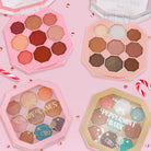 Profusion Cosmetics Sweet Holiday Candy Canes 9-shade eyeshadow palette with festive red, green, and neutral tones.