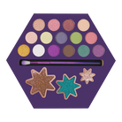 Profusion Cosmetics Written in the Stars Starry Eyes 18-shade eyeshadow palette with vibrant and shimmering eye makeup shades.