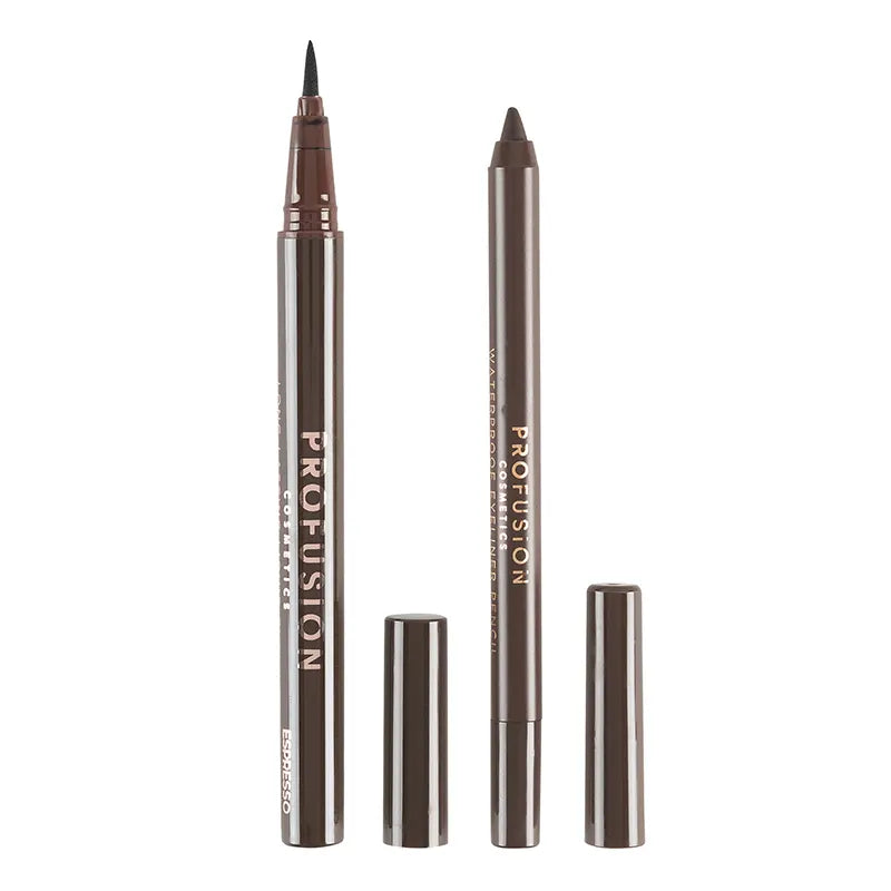 Profusion Cosmetics Eye Define Eyeliner Duo with two eyeshadows in espresso shades, perfect for defining and enhancing eyes.