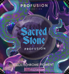 Profusion Cosmetics Sea Witch Pigments eyeshadow with vibrant blue and green shades in a compact container.