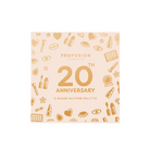 Profusion Cosmetics 20th Anniversary pressed glitter palette with gold eye shades and shimmering eyeshadow for festive makeup.