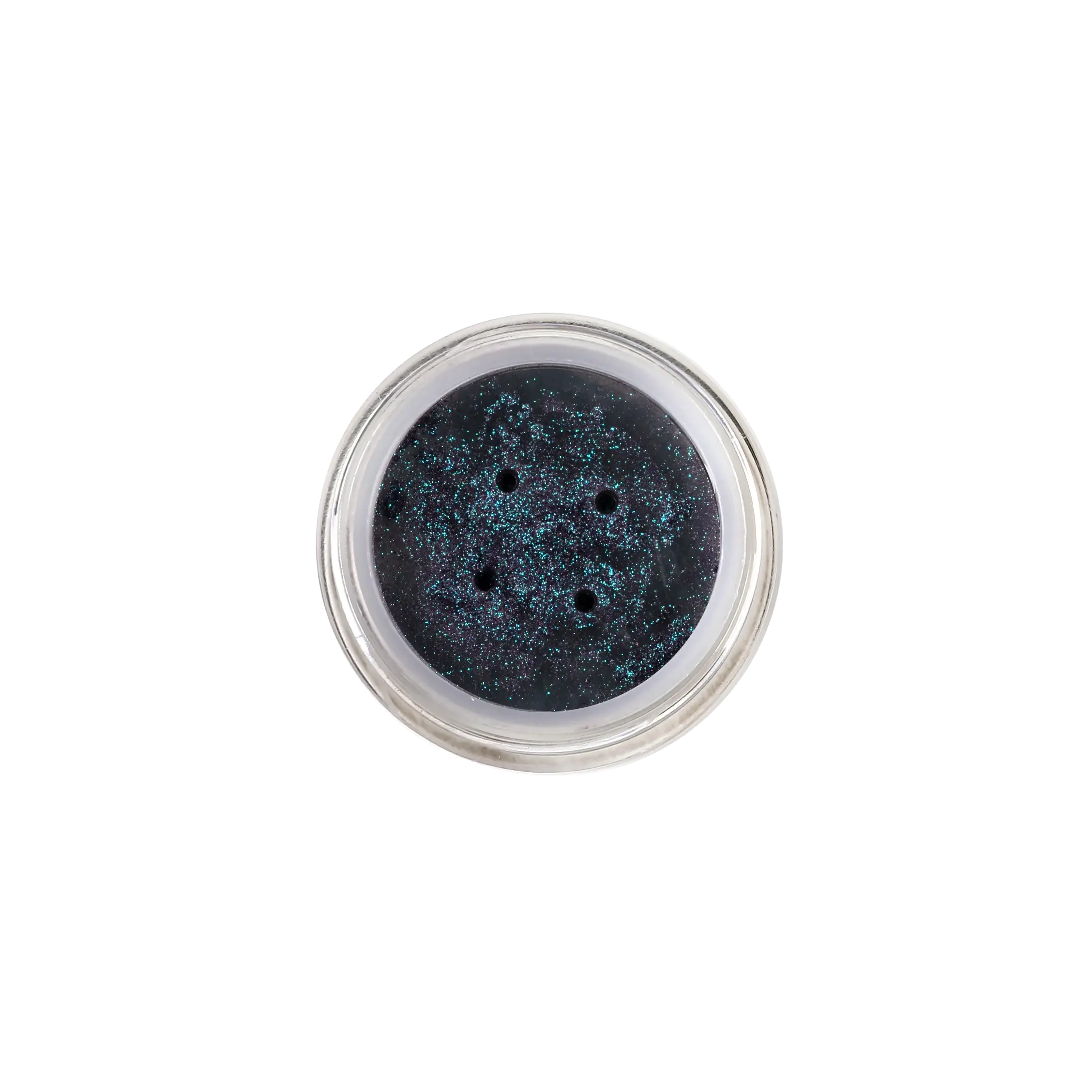 Profusion Cosmetics Enchanted Forest Dragon Duochrome Mineral Pigment eyeshadow in a vibrant, shimmering green and blue duochrome finish.