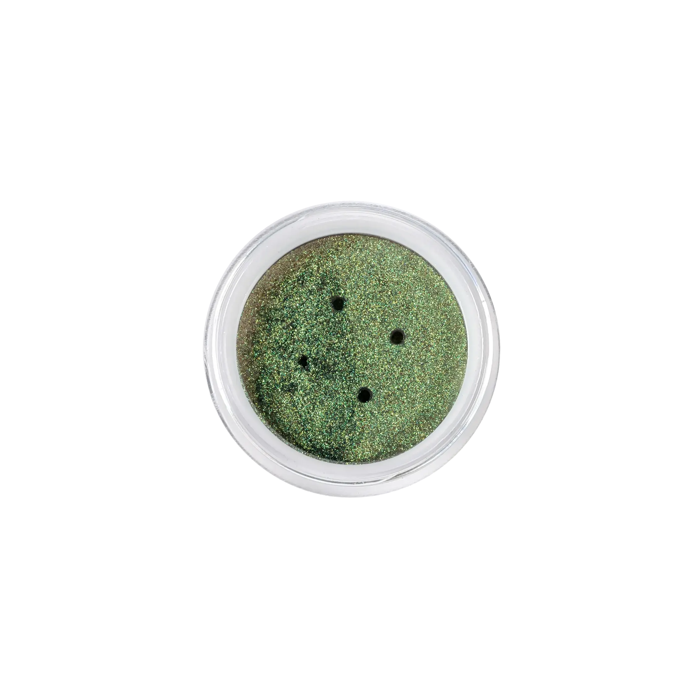 Profusion Cosmetics Enchanted Forest Dragon Duochrome Mineral Eyeshadow with shimmering green and purple hues.