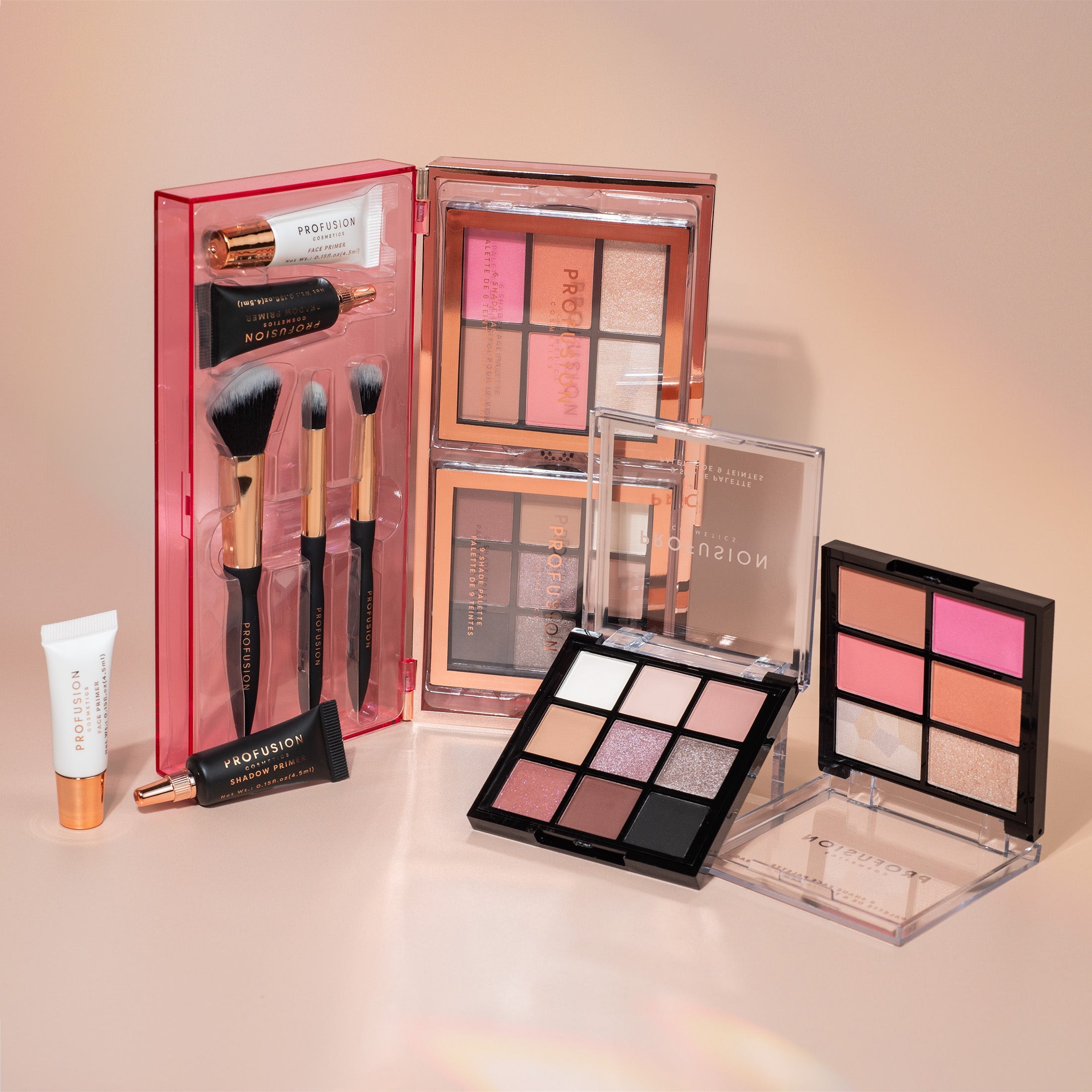 Profusion Cosmetics Artistry On-The-Go eyeshadow palette with colorful shades in a compact for easy makeup application.