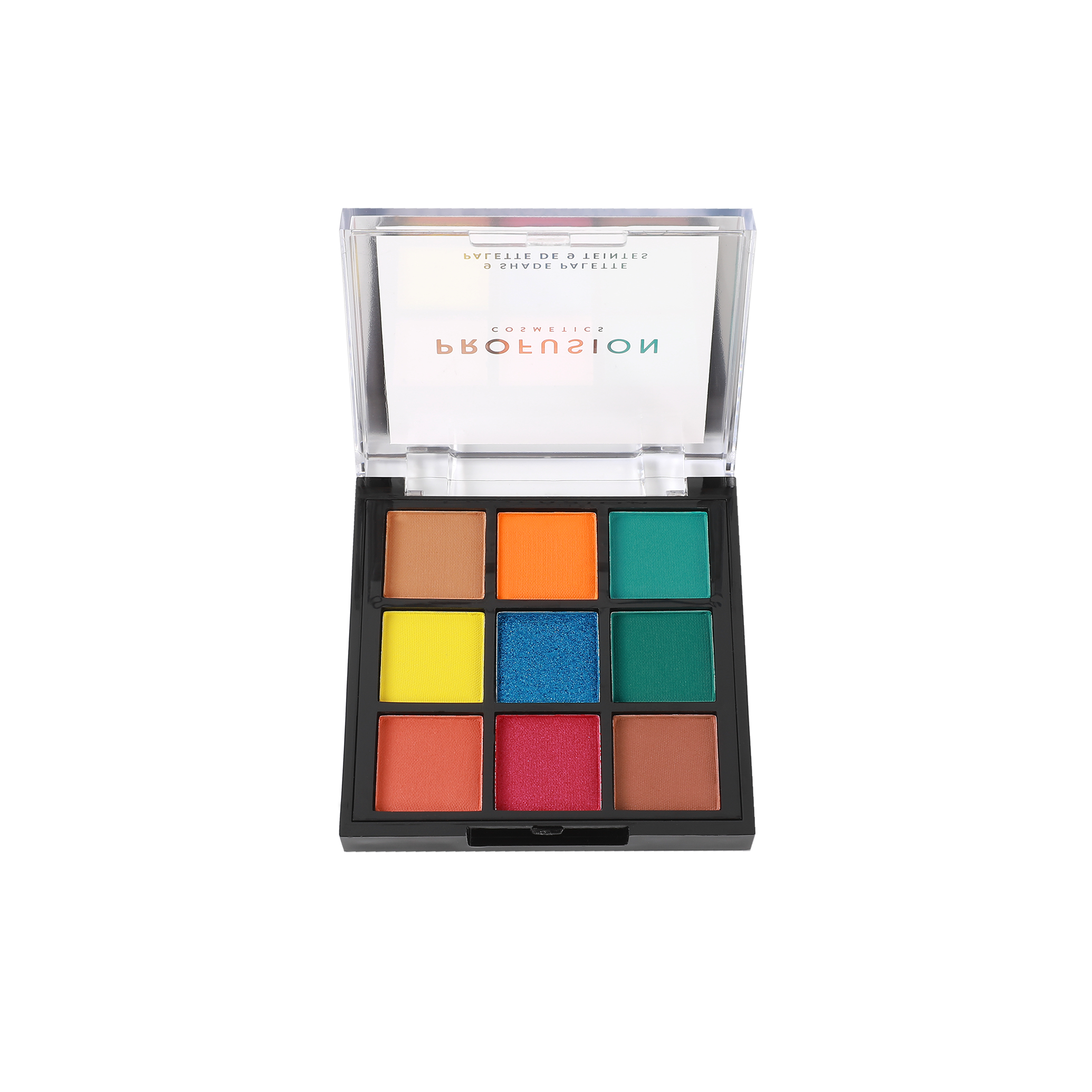 Profusion Cosmetics Artistry On-The-Go eyeshadow palette with vibrant shades in a portable case