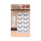 Profusion Cosmetics Iconic 3D Faux Mink Lashes on eyes, showcasing voluminous, fluttery false eyelashes for a dramatic look