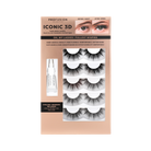 Profusion Cosmetics Iconic 3D Faux Mink Lashes on eyes, showcasing full, voluminous eyelash design for a dramatic look.