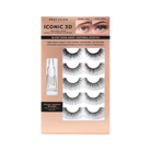 Profusion Cosmetics Iconic 3D Faux Mink Lashes on eyes, showcasing full, voluminous lash style with natural curl and length.