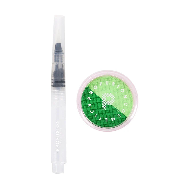 Profusion Cosmetics I 🖤 Boba water-activated eye liner duo with taro-colored liquid liners and eye makeup application tools.