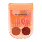 Profusion Cosmetics I 🖤 Boba Milk Tea eyeshadow palette with six shades in taro and milk tea tones on eye makeup model