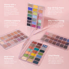 Profusion Cosmetics Artistry 21 Shade Eyeshadow Palette with a variety of colorful and neutral eyeshadow shades.