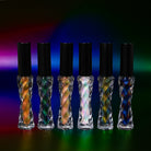 Profusion Cosmetics Prismatic Chrome Liquid Eyeshadow in shimmering, metallic finish on open eyes showing eye makeup details.