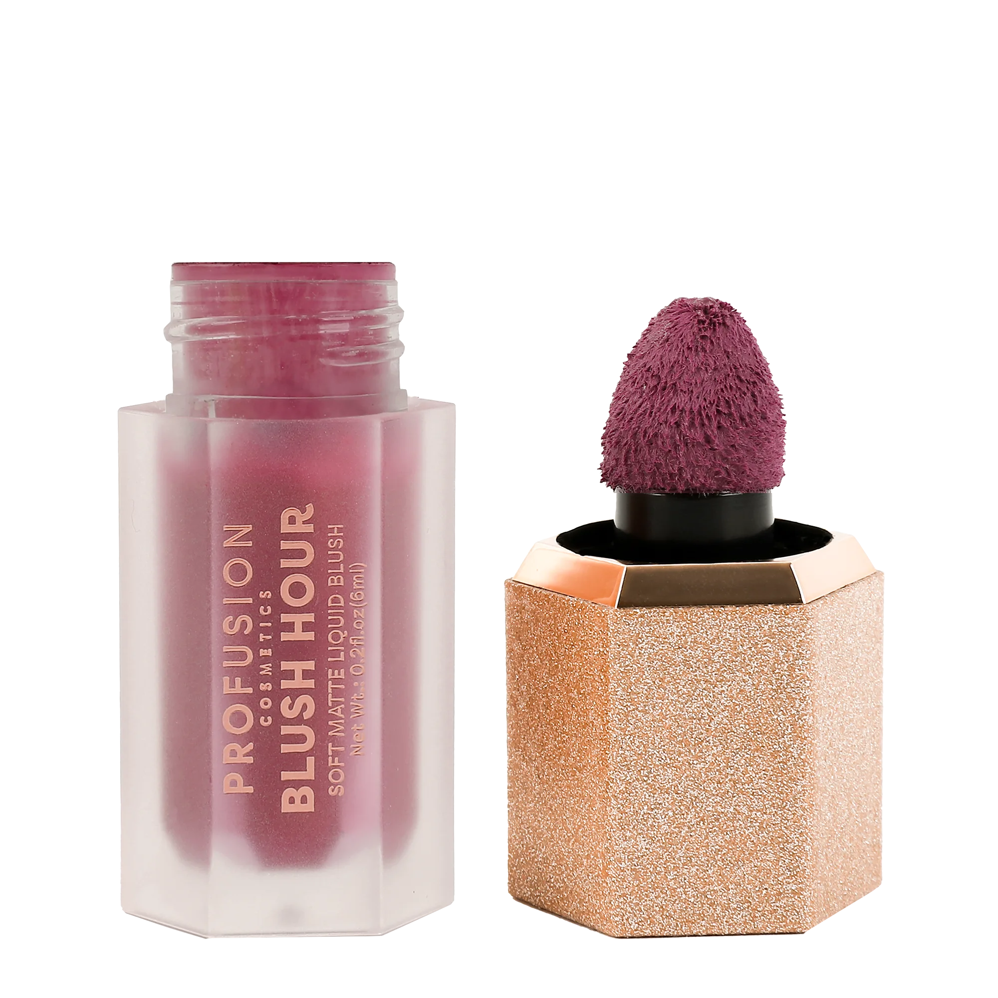 Profusion Cosmetics Blush Hour Soft Matte Liquid Blush in Bellini, a natural pink face blush with a smooth matte finish.