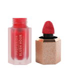 Profusion Cosmetics Blush Hour soft matte liquid blush on face, in Bellini shade, with smooth, blended application visible.