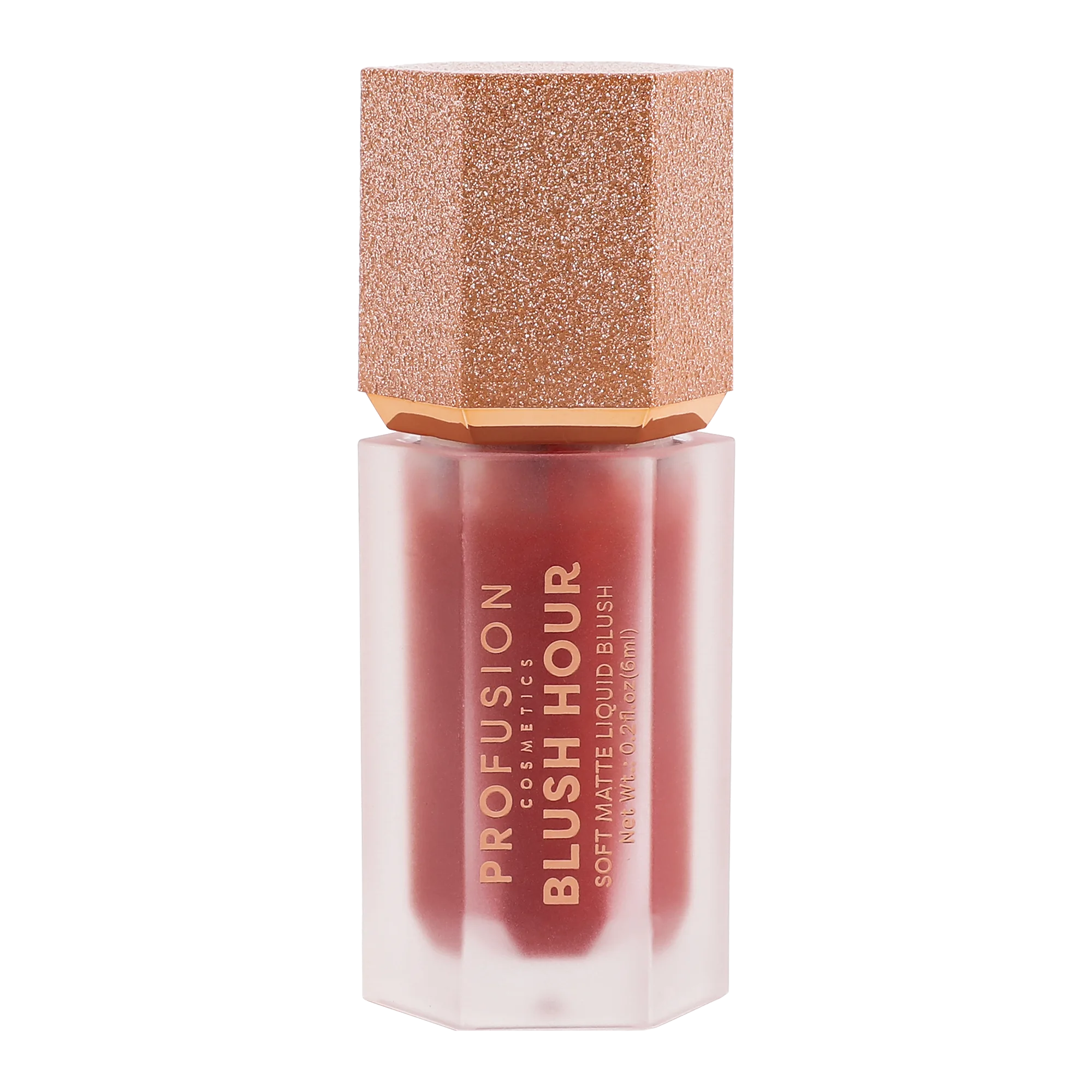 Profusion Cosmetics Blush Hour Soft Matte Liquid Blush on cheek with a natural pink tint, showcasing a smooth, matte finish.