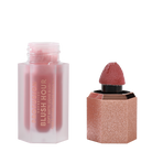 Profusion Cosmetics Blush Hour Soft Matte Liquid Blush on face in Bellini shade, showing smooth, natural blush application.