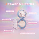 Profusion Cosmetics Bouncy Glow Frosted Holo Highlighter for face, showcasing its luminous, shimmered surface in a natural light.