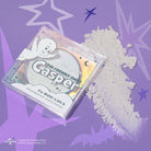 Profusion Cosmetics Casper the Friendly Ghost Fa-Boo-Lous holographic highlighter on face, with a shimmering, ghost-themed design.