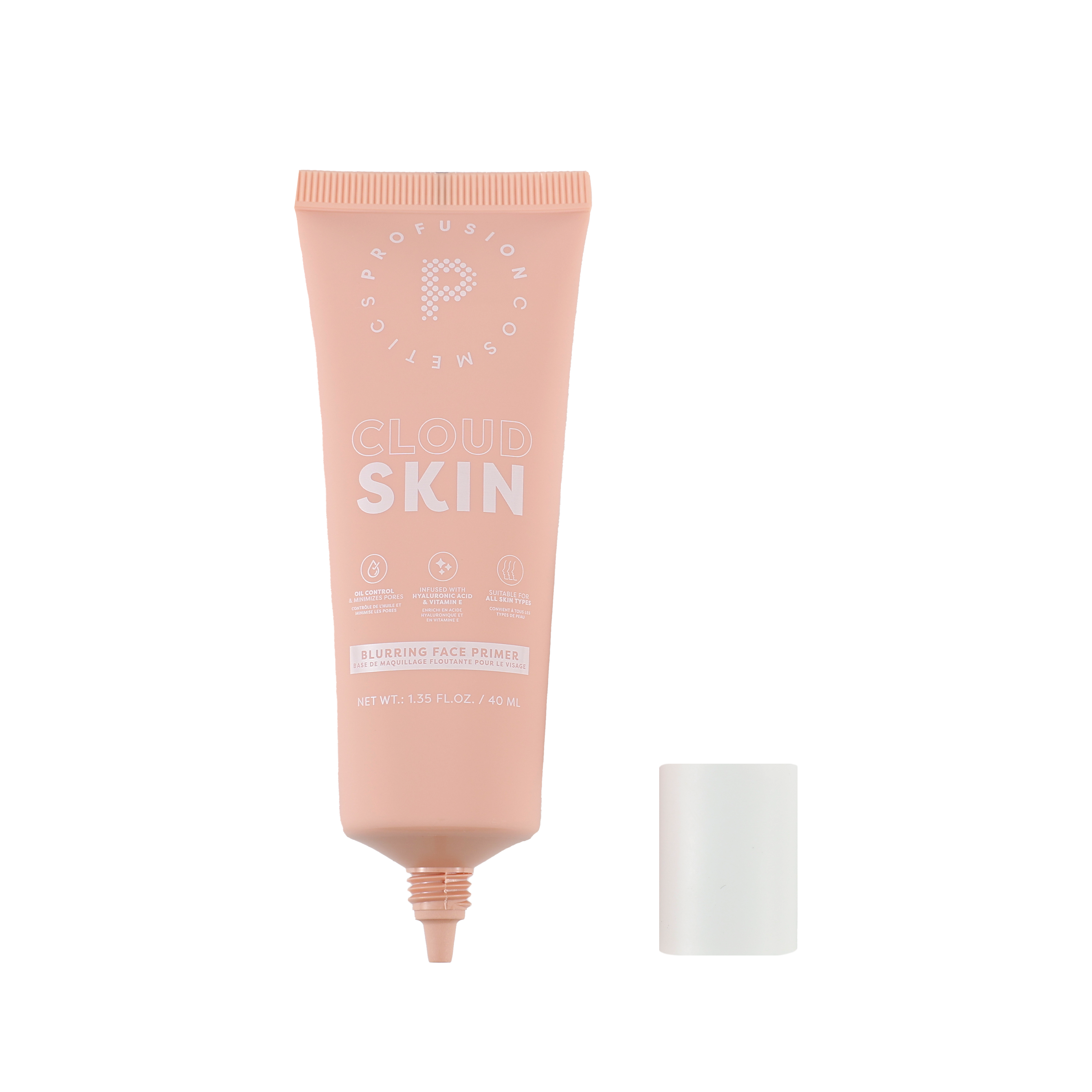 Profusion Cosmetics Cloud Skin Blurring Face Primer applied on skin, creating a smooth, matte finish for a flawless look.