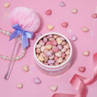 Profusion Cosmetics Frosted Snow Sparkle face powder puff set with twinkling lights design, soft, plush puffs for makeup application.